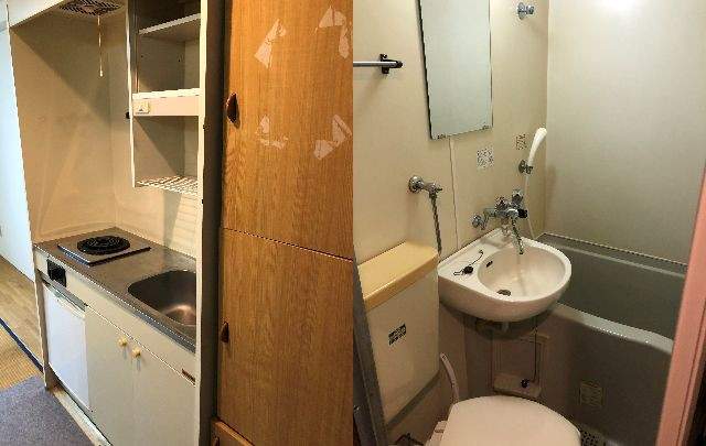 キッチンも付いているので自炊可能!